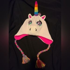 Lisa Frank rainbow unicorn beanie